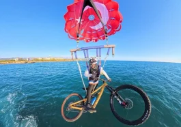 Alanyalı genç gökyüzünde pedal çevirdi