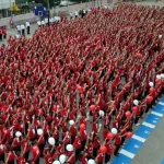 Antalya’da 1500 öğrenciden Cumhuriyet koreografisi