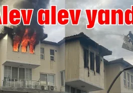 Antalya'da daire alev alev yandı
