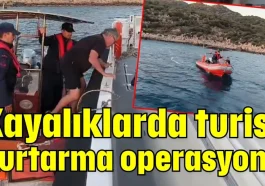 Antalya'da kayalıklarda turist kurtarma operasyonu