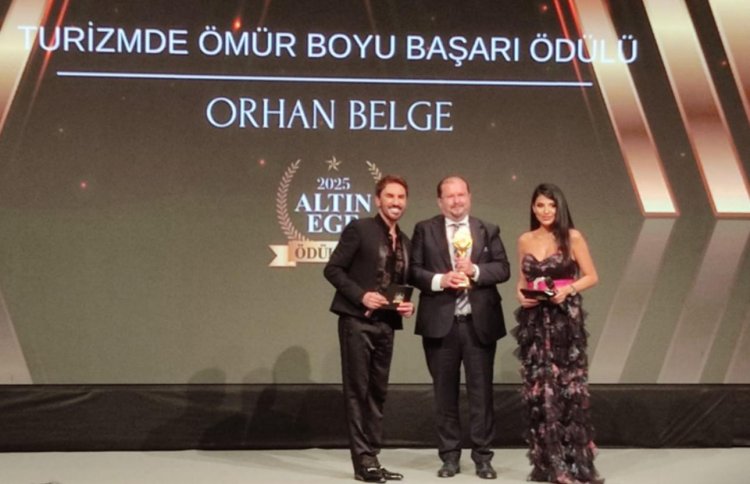 ÇEŞTOB BAŞKANI ORHAN BELGE'YE 'TURİZMDE ÖMÜR BOYU BAŞARI' ÖDÜLÜ