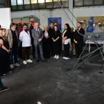 Kocagöz, Pil Fabrikası’ndaki bienal sergilerini gezdi