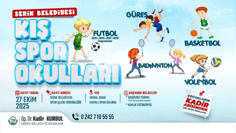 Serik'te kış spor okulları kayıtları başladı