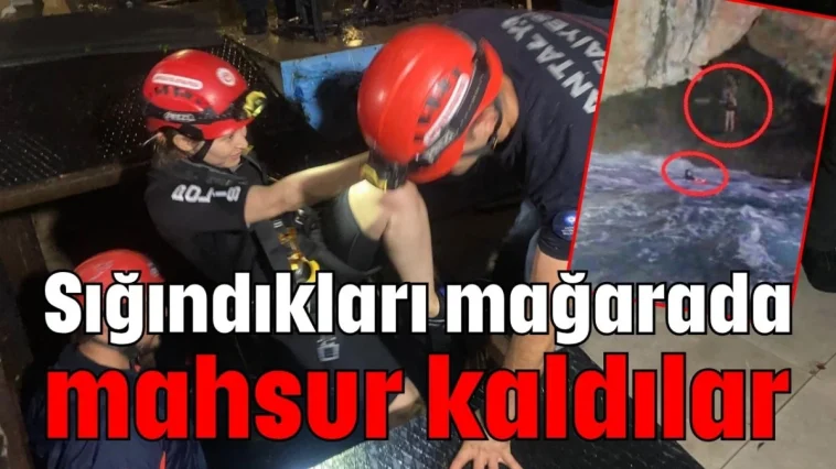 Sığındıkları mağarada mahsur kaldılar