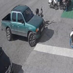 Otomobillerin çarpıştığı kaza kamerada