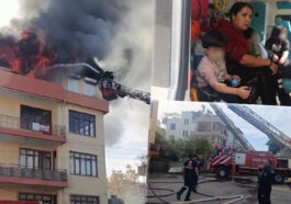 Alevler içinde mahsur kalan 3 çocuğu inşaat işçileri kurtardı