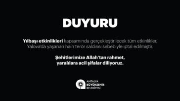 Antalyada yılbaşı etkinlikleri iptal edildi