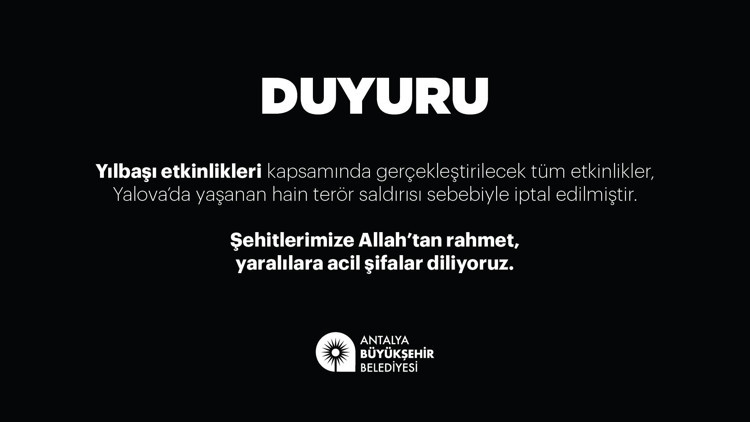 Antalyada yılbaşı etkinlikleri iptal edildi