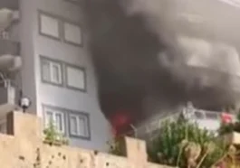 Alanya'da 5 katlı binada korkutan yangın