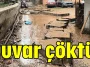 Alanya'da yağıştan duvar çöktü