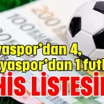 Alanyaspor’dan 4, Antalyaspor’dan 1 futbolcu bahis listesinde