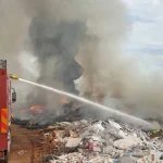 Antalya'da katı atıkların depolandığı alanda yangın