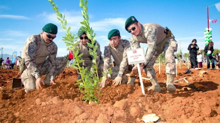 Antalya'da şehitler için fidan dikim etkinliği