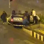 Döşemealtı'ndaki kazada otomobil takla attı