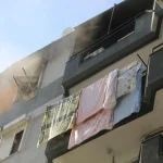 Klima yangınında ev sahibi dumandan etkilendi