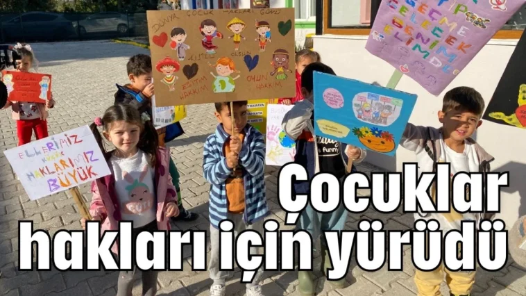 Konyaaltı'nda çocuklar hakları için yürüdü