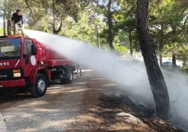 Manavgat’ta ormanlık alandaki yangın büyümeden söndürüldü
