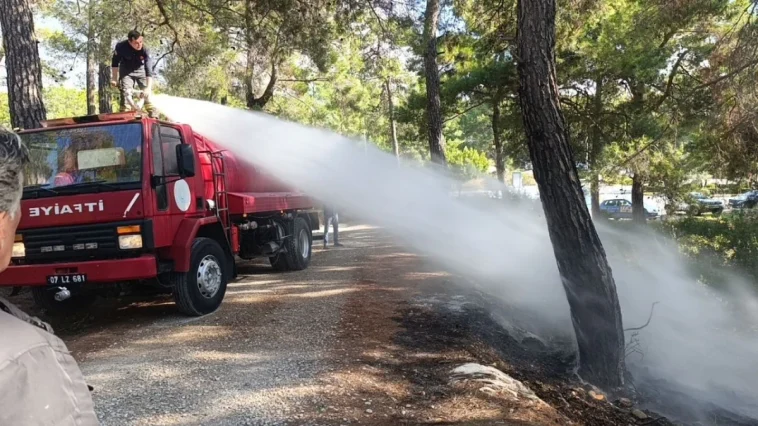 Manavgat’ta ormanlık alandaki yangın büyümeden söndürüldü