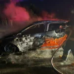 Manavgat'ta seyir halindeki araç alev alev yandı