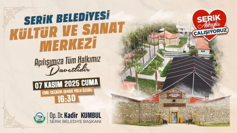 Serik'te Kültür ve Sanat Merkezi açılıyor