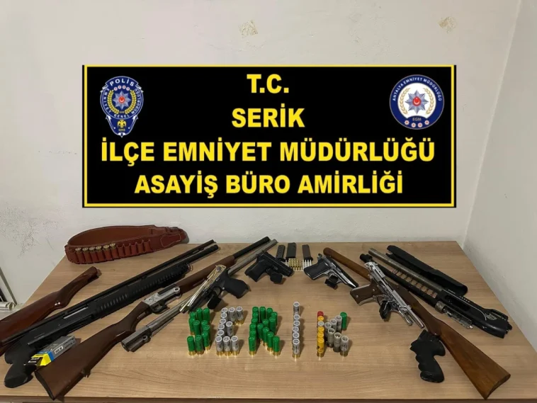 Serik'te uyuşturucu ve silah operasyonu