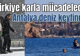 Türkiye karla mücadelede, Antalya deniz keyfinde