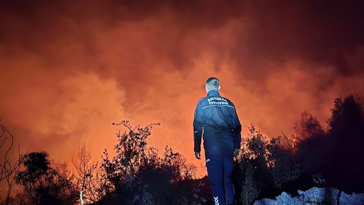 Antalyada orman yangını 2 hektarlık alan zarar gördü