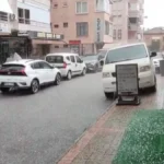 Alanya’da kısa süreli dolu yağışı