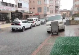 Alanya’da kısa süreli dolu yağışı