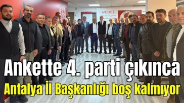 Ankette 4. parti çıkınca, Antalya İl Başkanlığı boş kalmıyor