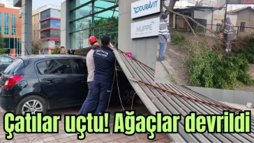Antalya'da çatılar uçtu! Ağaçlar devrildi