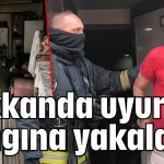 Dükkanda uyurken yangına yakalandı