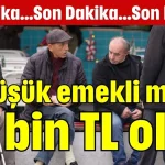 En düşük emekli maaşı 20 bin TL oldu