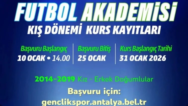Futbol Akademisi kış dönemi kayıtları başlıyor