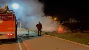 Gazipaşa’da çalılık yangını söndürüldü