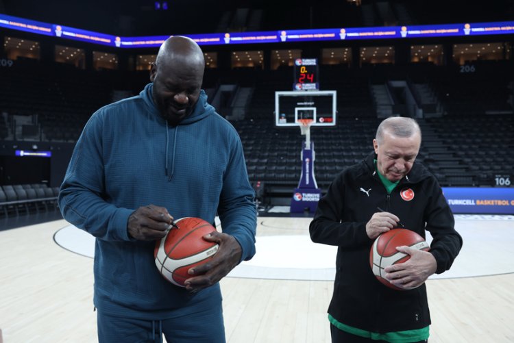 CUMHURBAŞKANI ERDOĞAN, ESKİ NBA OYUNCUSU O'NEAL İLE BİR ARAYA GELDİ