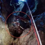 Keşif için girilen mağarada hurda otomobil bulundu