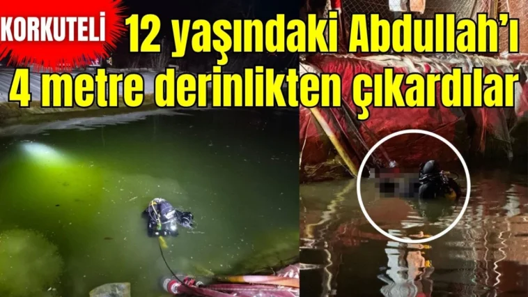 Korkuteli'nde 12 yaşındaki Abdullah'ı 4 metre derinlikten çıkardılar