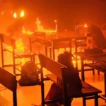 Okulda yangın paniği