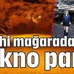 Tarihi mağarada tekno parti