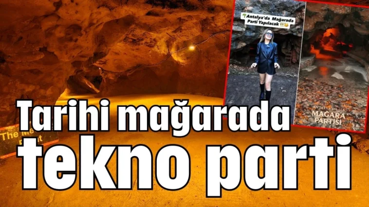 Tarihi mağarada tekno parti