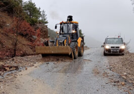 Alanya yollarında kış mesaisi