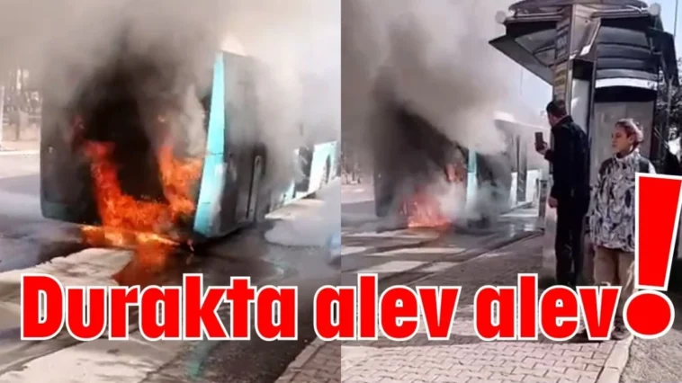 Antalya'da durakta alev alev!
