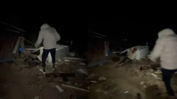 Hortuma konteynerde yakalandı, bitkin halde bulundu