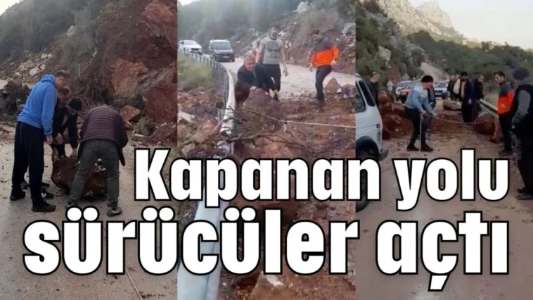 Kapanan yolu sürücüler açtı