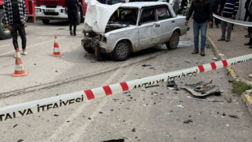 Sürücü ve eşi kazada yaralandı