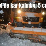 Alacabel'de kar kalınlığı 5 santime ulaştı