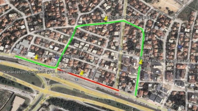 Antalya Bulvarı yan yolunun bir kısmı trafiğe kapatılacak