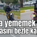 Antalya'da ceza yememek için plakasını bezle kapattı
