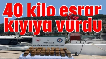 40 kilo esrar kıyıya vurdu